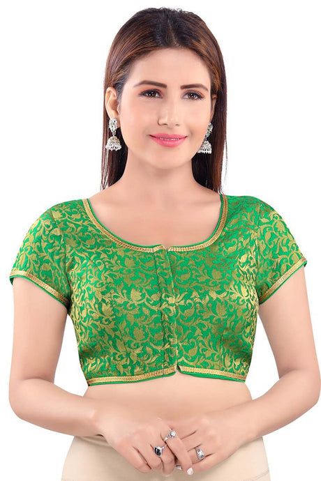 Buy Jacquard Woven Blouse in Green