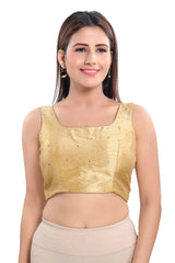 Buy Art Silk Solid Blouse in Beige