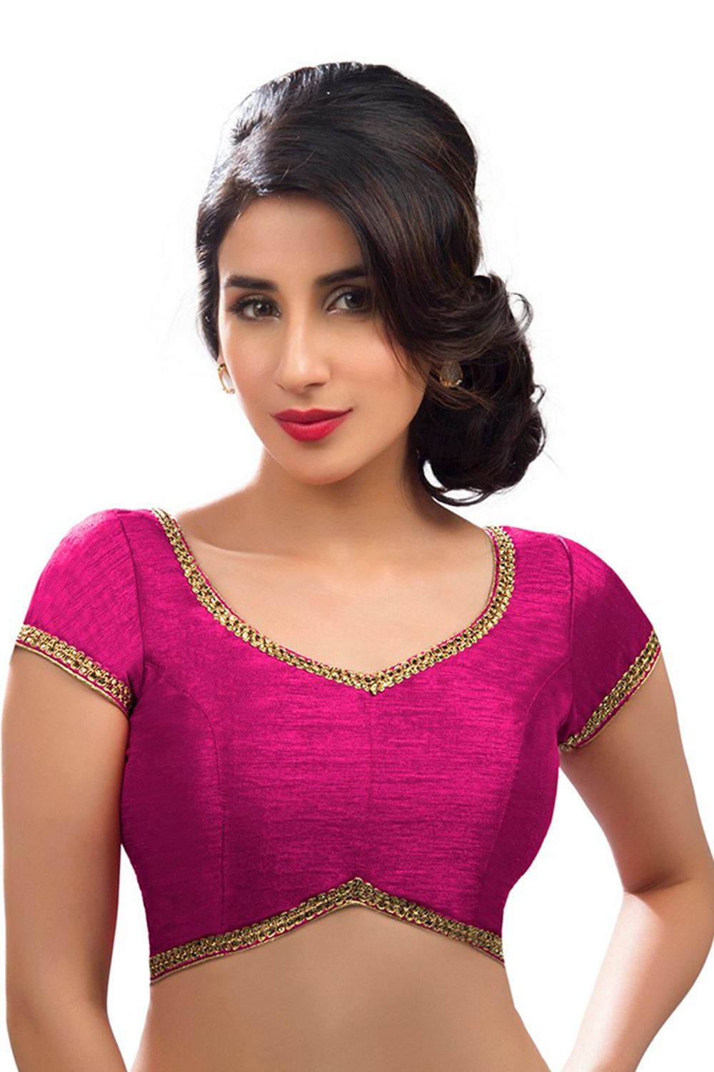 Buy Art Silk Lace Blouse in Magenta