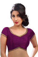 Buy Art Silk Lace Blouse in Purple