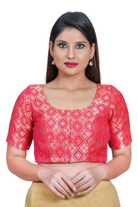 Buy Jacquard Woven Blouse in Pink