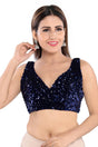 Buy Velvet Sequin Blouse in Navy Blue