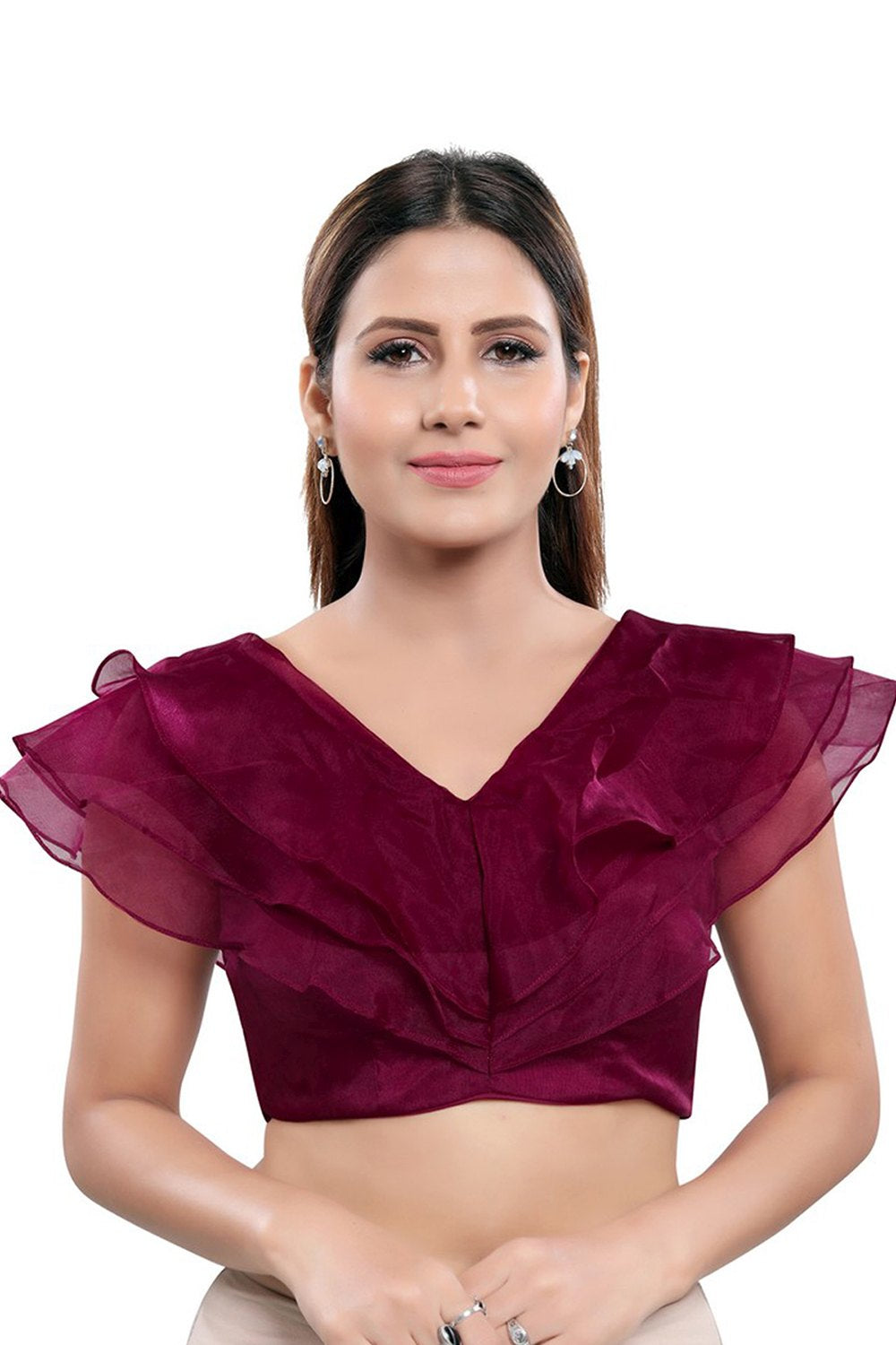 Buy Art Silk Solid Blouse in Wine