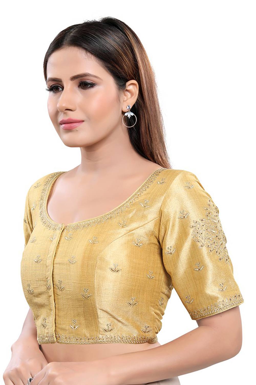 Shop Women's Gold Art Silk Blouse