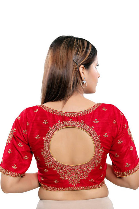 Shop Art Silk Embroidered Blouse Online