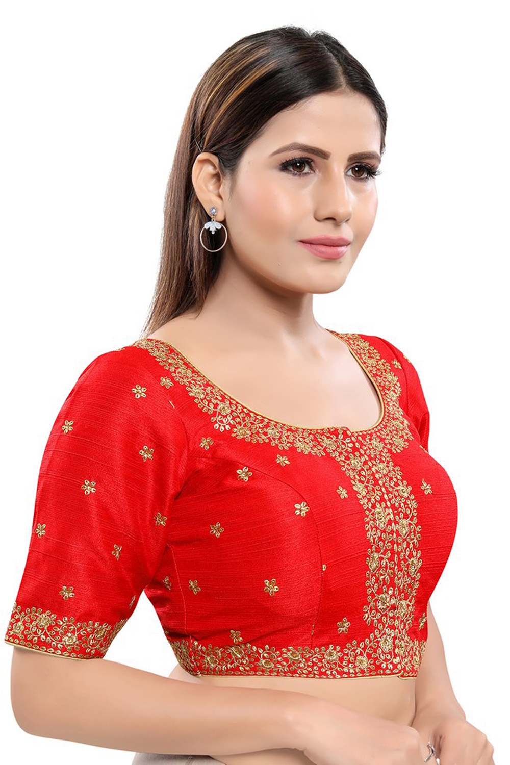 Shop Women's Red Art Silk Blouse