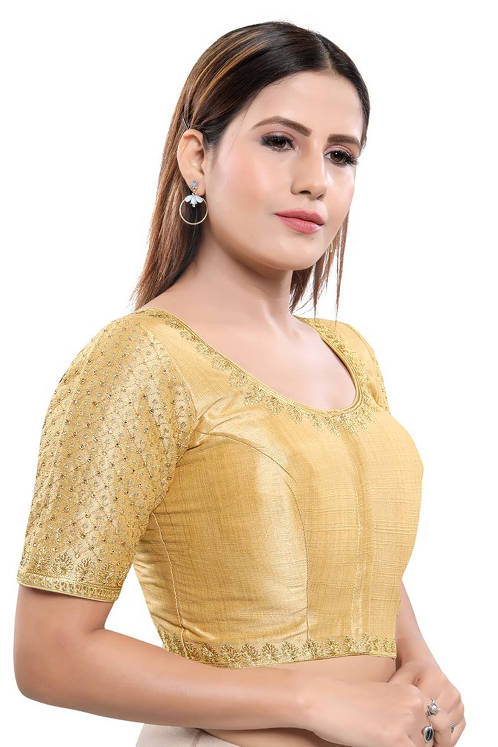 Shop Women's Gold Art Silk Blouse