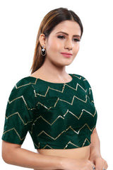 Shop Women's Bottle Green Art Silk Blouse