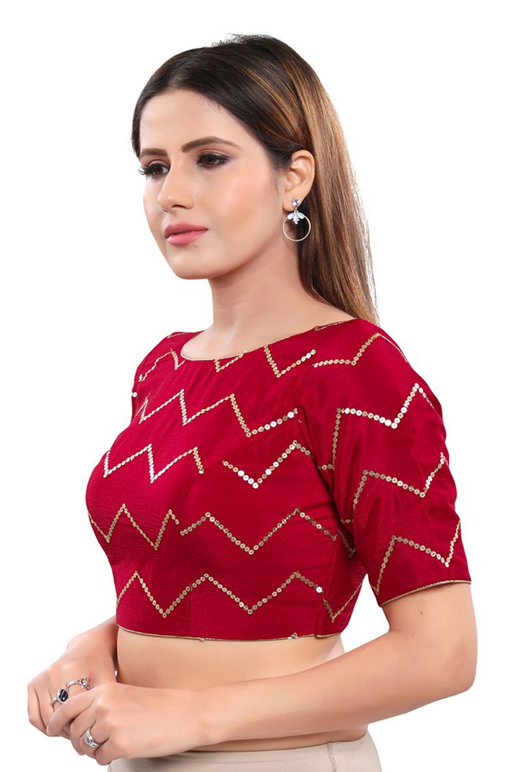 Shop Women's Red Art Silk Blouse