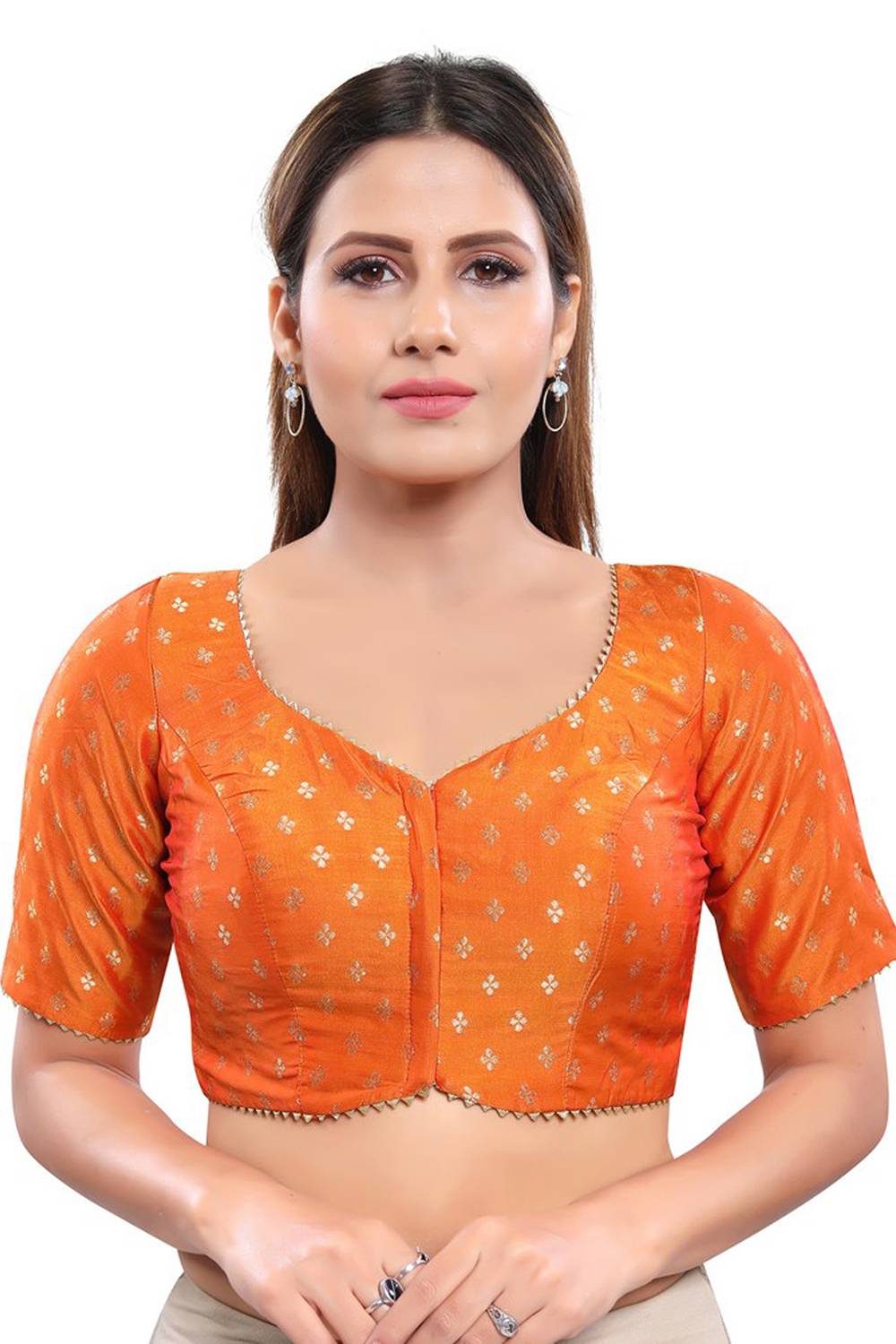 Buy Jacquard Woven Blouse in Mustard