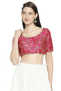 Buy Mulbury Silk Embroidered Blouse in Pink