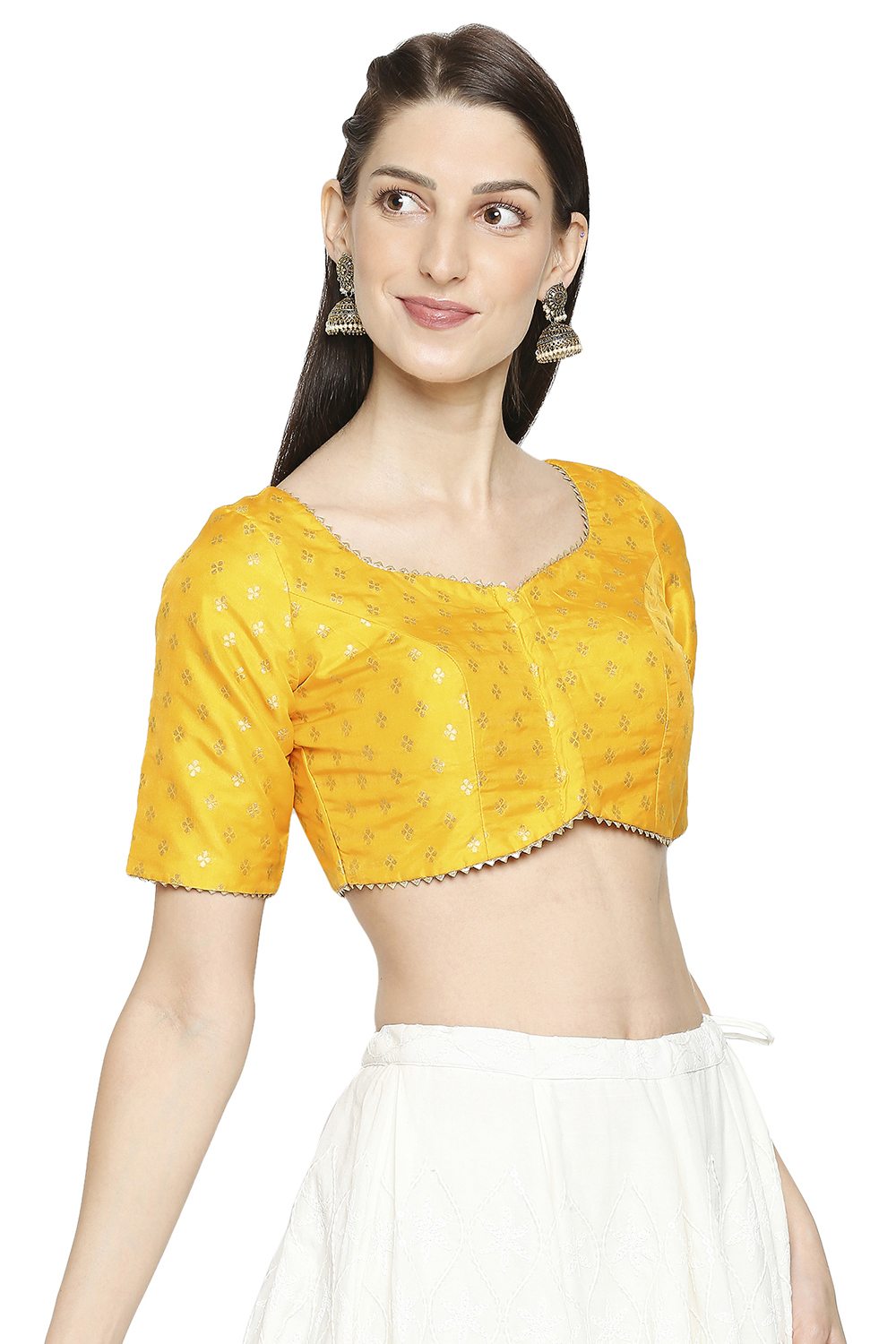 Buy Embroidered Blouse in Yellow