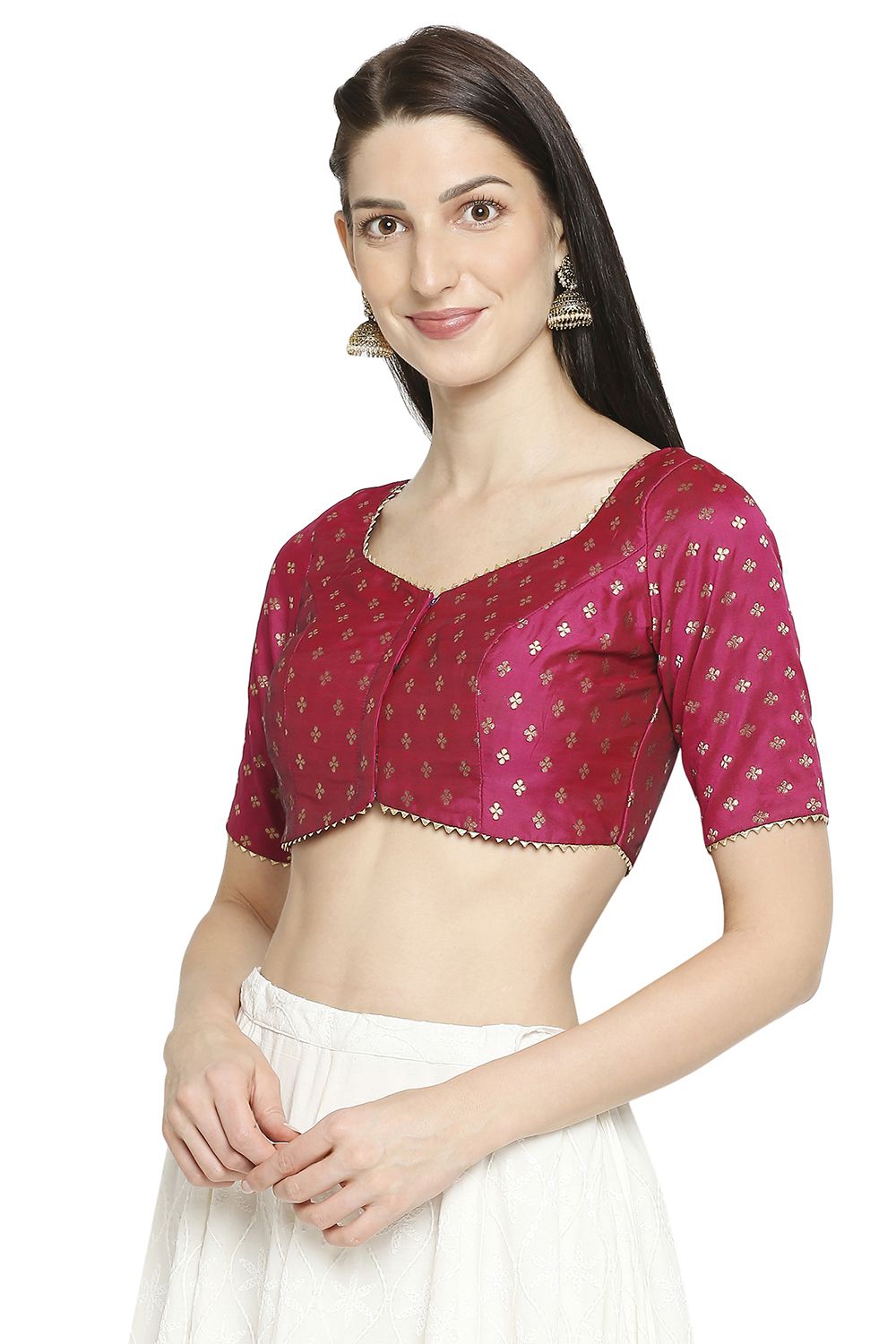 Shop Women's Pinkish Maroon Brocade Blouse