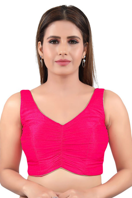 Buy Mulberry Art Silk Solid Blouses in Pink