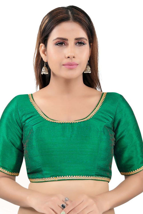 Buy Mulberry Art Silk Solid Blouses in Green