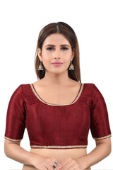 Buy Mulberry Art Silk Solid Blouses in Maroon