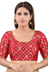 Buy Brocade Bandhani Blouses in Red