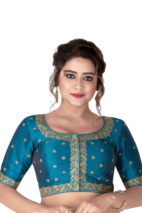 Buy Mulberry Art Silk Embroidered Blouses in Rama