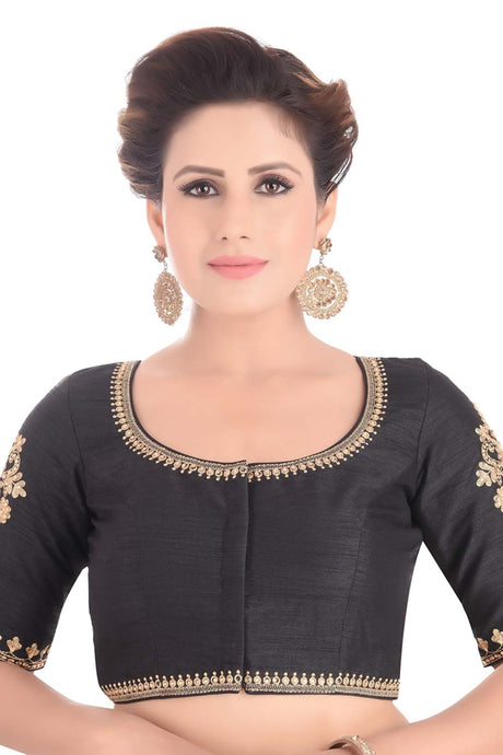 Buy Banarasi Art Silk Embroidered Blouses in Black