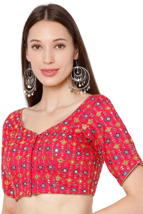 Pink Embroidered Blouse for Women