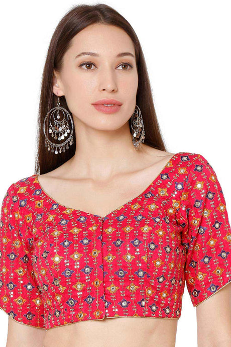 Buy Brocade Embroidered Blouse in Pink
