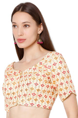 Gold Embroidered Blouse for Women