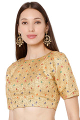 Gold Embroidered Blouse for Women