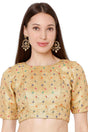 Buy Brocade Embroidered Blouse in Gold