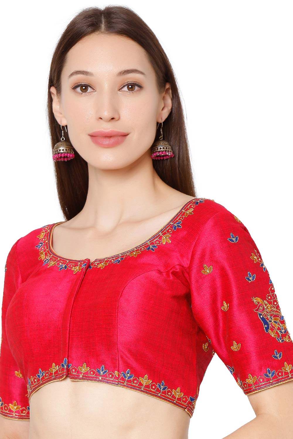 Pink Embroidered Blouse for Women