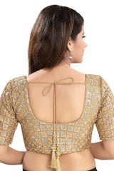 Half Sleeves Gold Net Blouse