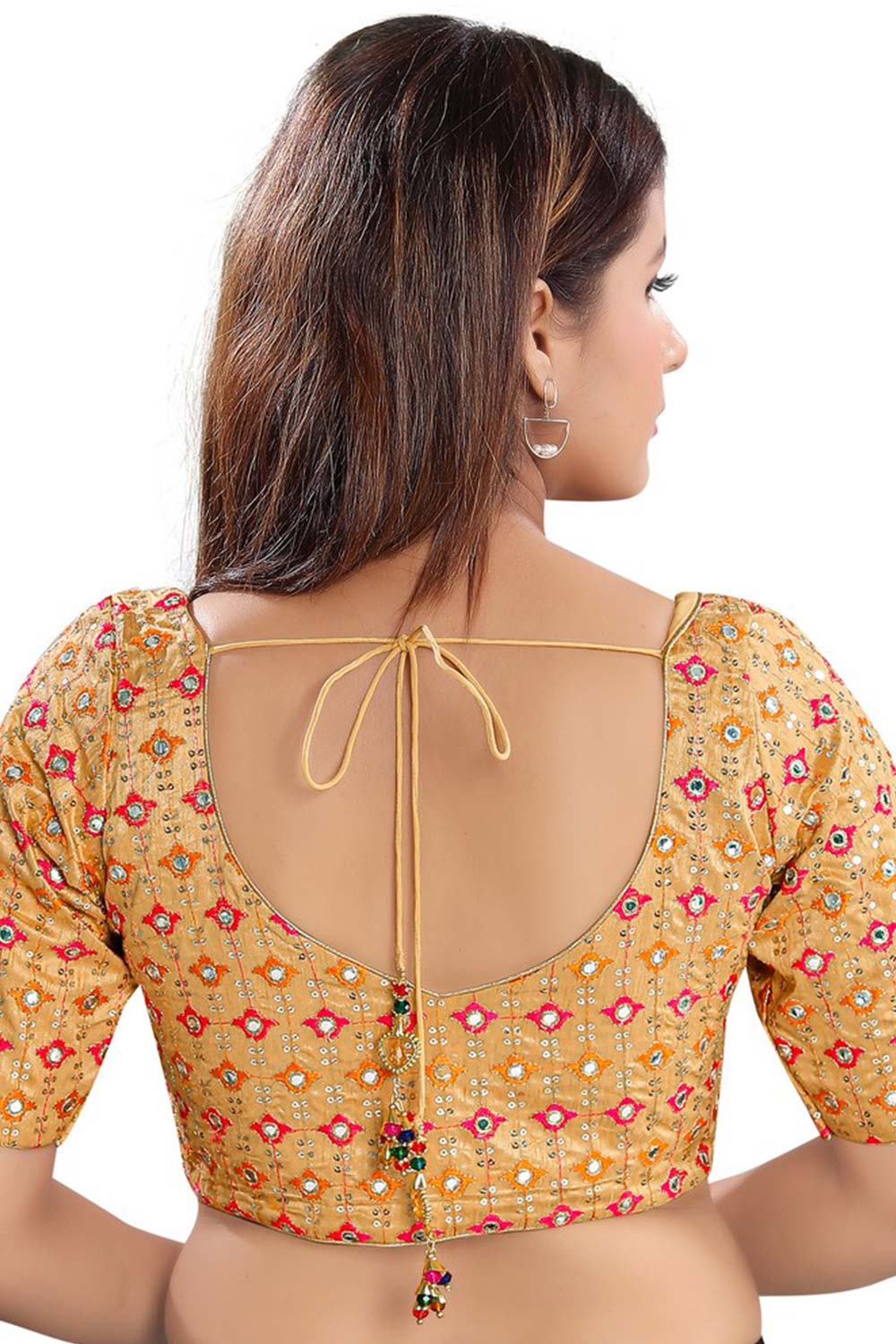 Half Sleeves Gold Brocade Blouse