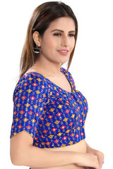 Order Royal Blue Embroidered Blouse for Women