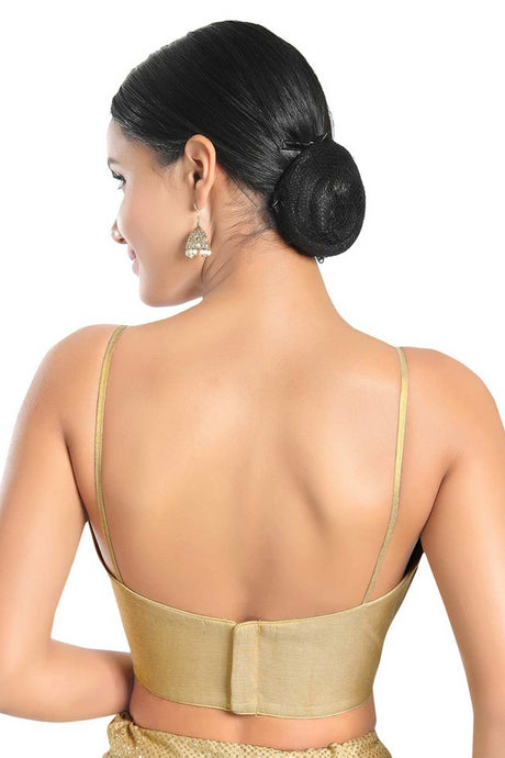 Women's Gold Tissue Readymade Saree Blouse