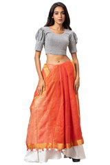 Buy Women's Grey Cotton Lycra Readymade Saree Blouse Online - Zoom In