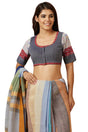 Buy Women's Grey Handloom Cotton Readymade Saree Blouse Online