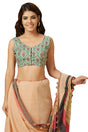 Buy Women's Green Cotton Readymade Saree Blouse Online