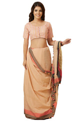 Buy Women's Pink Cotton Readymade Saree Blouse