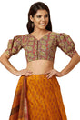 Buy Women's Maroon Cotton Readymade Saree Blouse Online