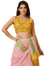 Buy Women's Yellow Cotton Readymade Saree Blouse Online