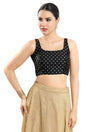 Buy Women's Black Art Silk Readymade Saree Blouse Online