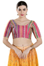 Buy Women's Pink Multi Art Silk Readymade Saree Blouse Online