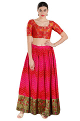 Buy Women's Red Jacquard Readymade Saree Blouse Online - Zoom In