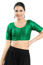 Buy Women's Green Art Silk Readymade Saree Blouse Online