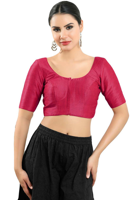 Buy Women's Magenta Art Silk Readymade Saree Blouse Online