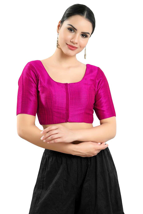 Buy Women's Purple Art Silk Readymade Saree Blouse Online