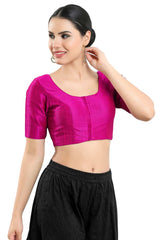 Buy Women's Purple Art Silk Readymade Saree Blouse Online - Side