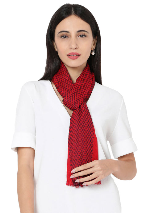 Buy Rayon Stripes Stole in Red