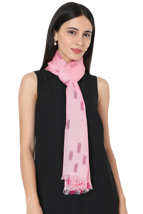 Buy Rayon Ikkat Stole in Pink
