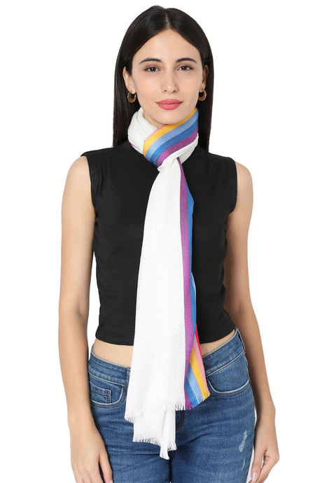 Buy Viscose Solid Stole in White