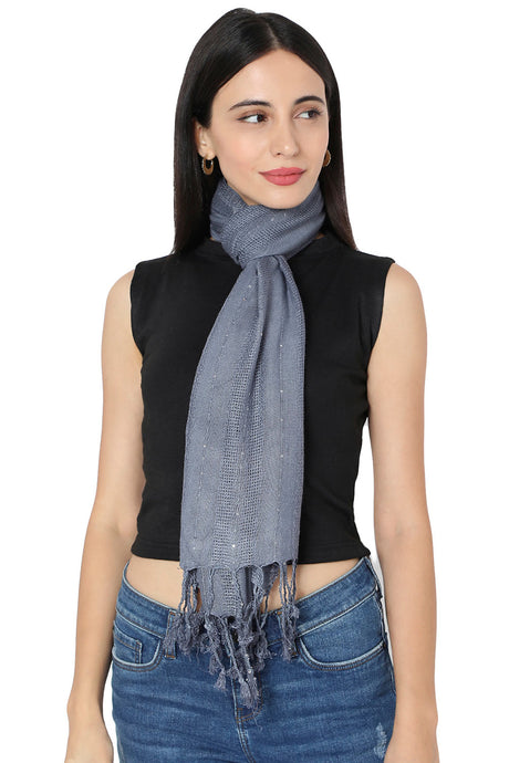 Buy Rayon Sequin Stole in Grey